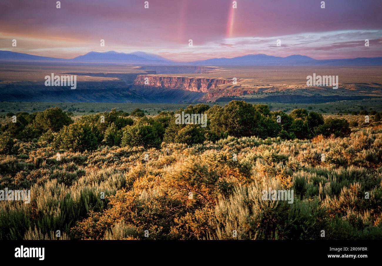 The Rio Grande River Canyon has left a gap in the high desert near Taos ...