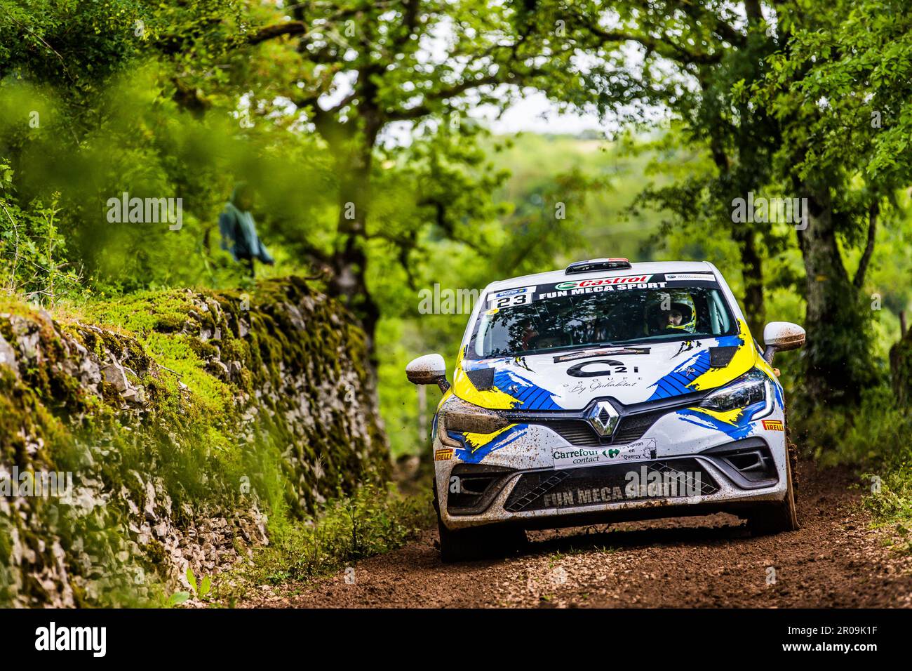 Bretenoux, France. 07th May, 2023. 23 RIBAUD Quentin, DECLERCK Mélissa,  Renault Clio Rally3, action during the Rallye Castine - Terre d'Occitanie  2023, 2nd round of the Championnat de France des Rallyes Terre