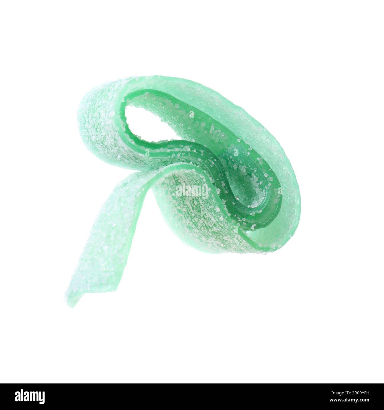 Green sweet jelly candy on white background Stock Photo - Alamy