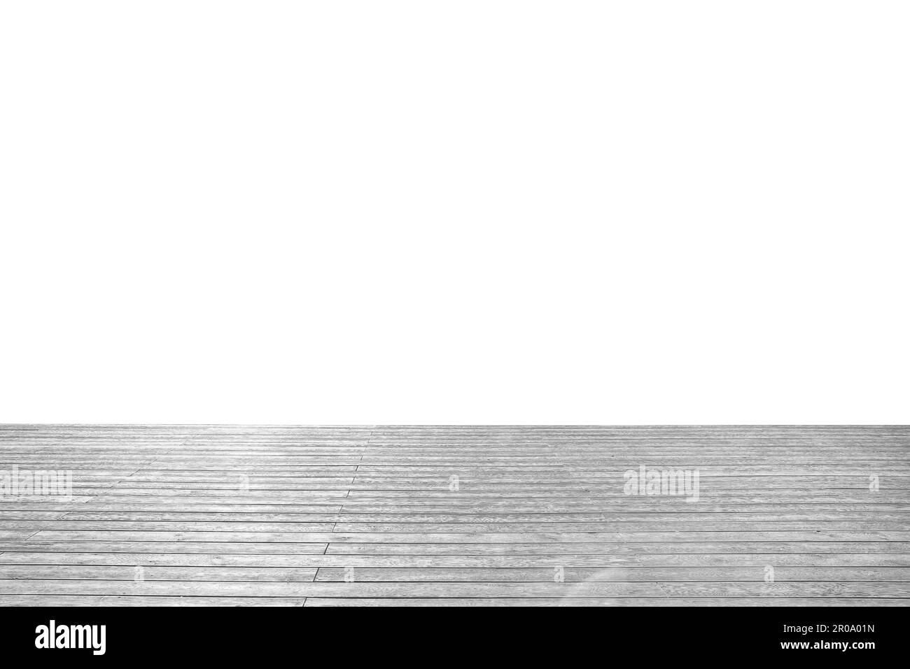 Empty grey wooden surface isolated on white. Mockup for design Stock Photo