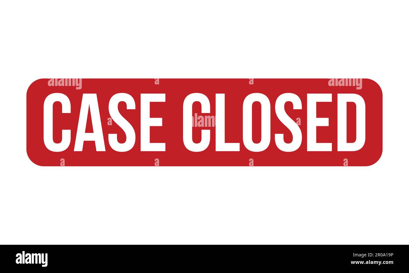 Case Closed Rubber Stamp. Red Case Closed Rubber Grunge Stamp Seal