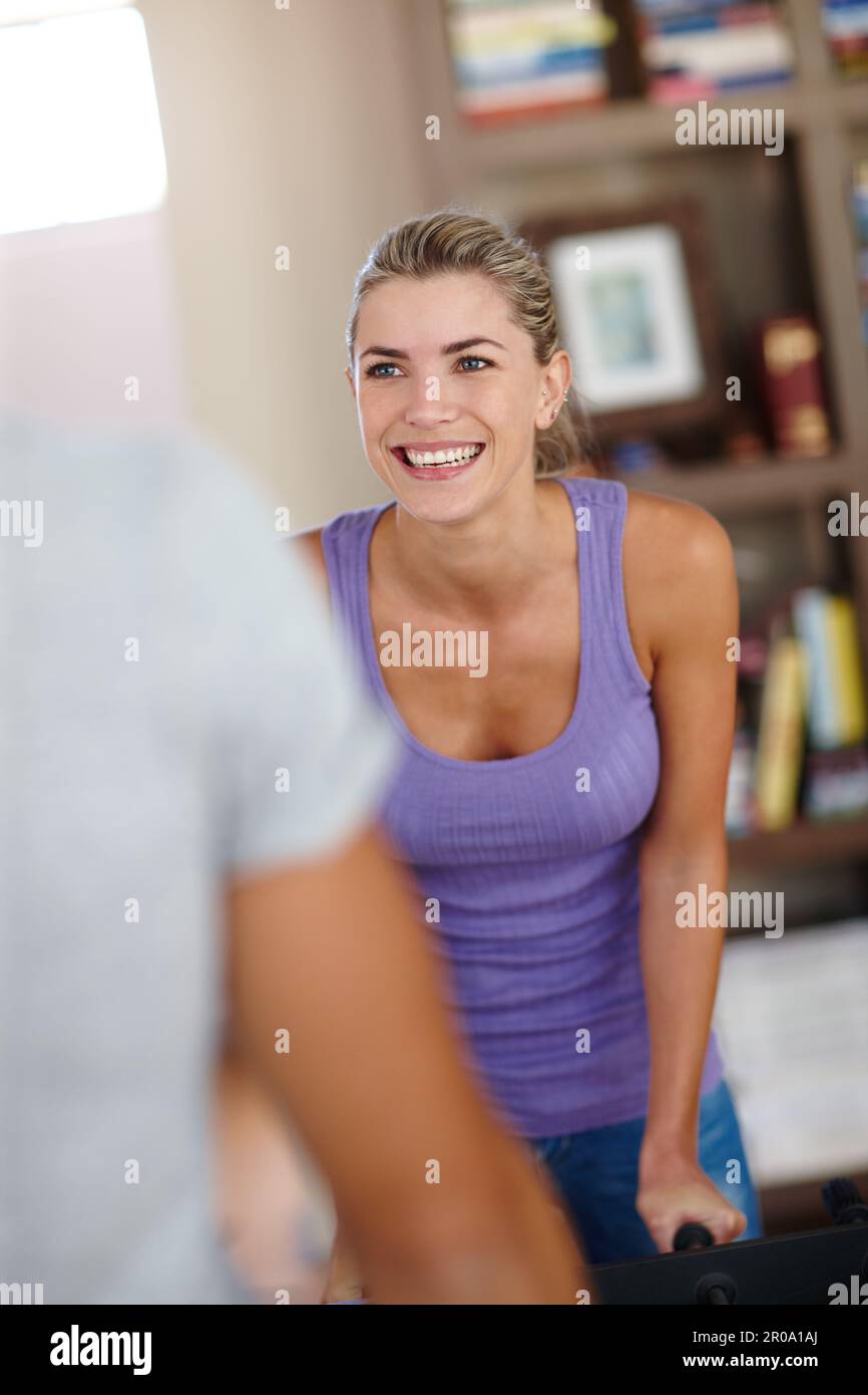 Excited man pleased woman hi-res stock photography and images - Alamy