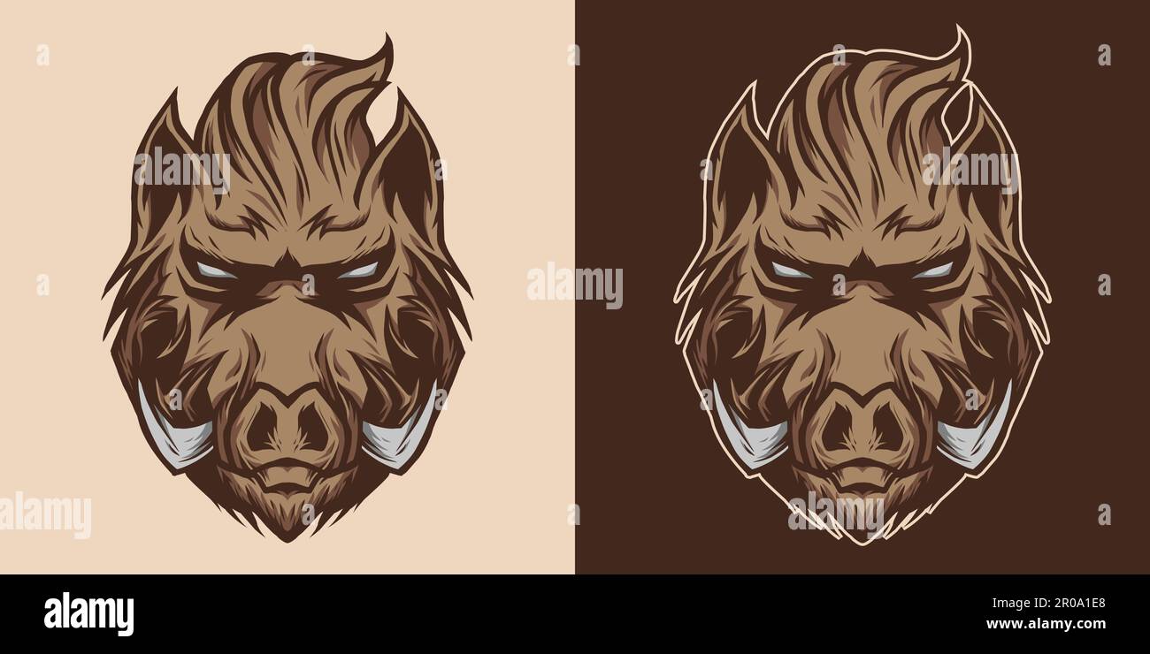 Boar head illustration Stock Vector Image & Art Alamy