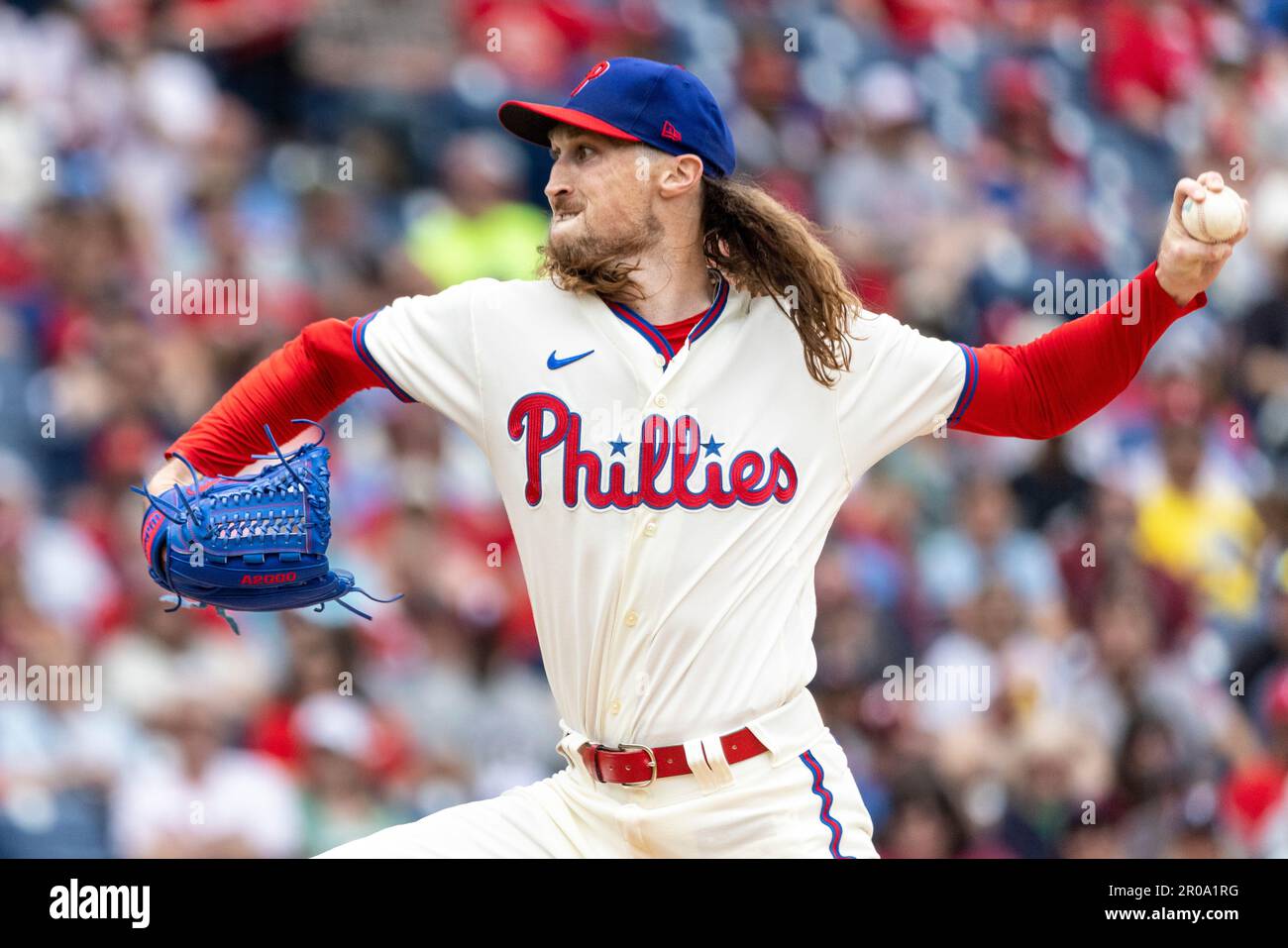 Philadelphia Phillies pitcher Matt Strahm in action during a baseball