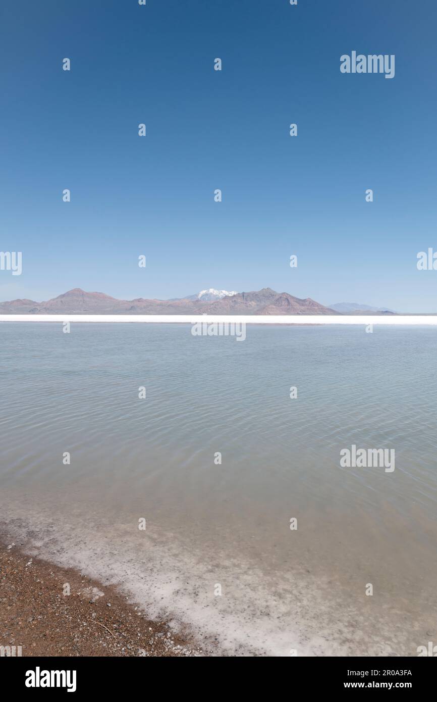 Usa, Utah. Bonneville Salt Flats. Stock Photo