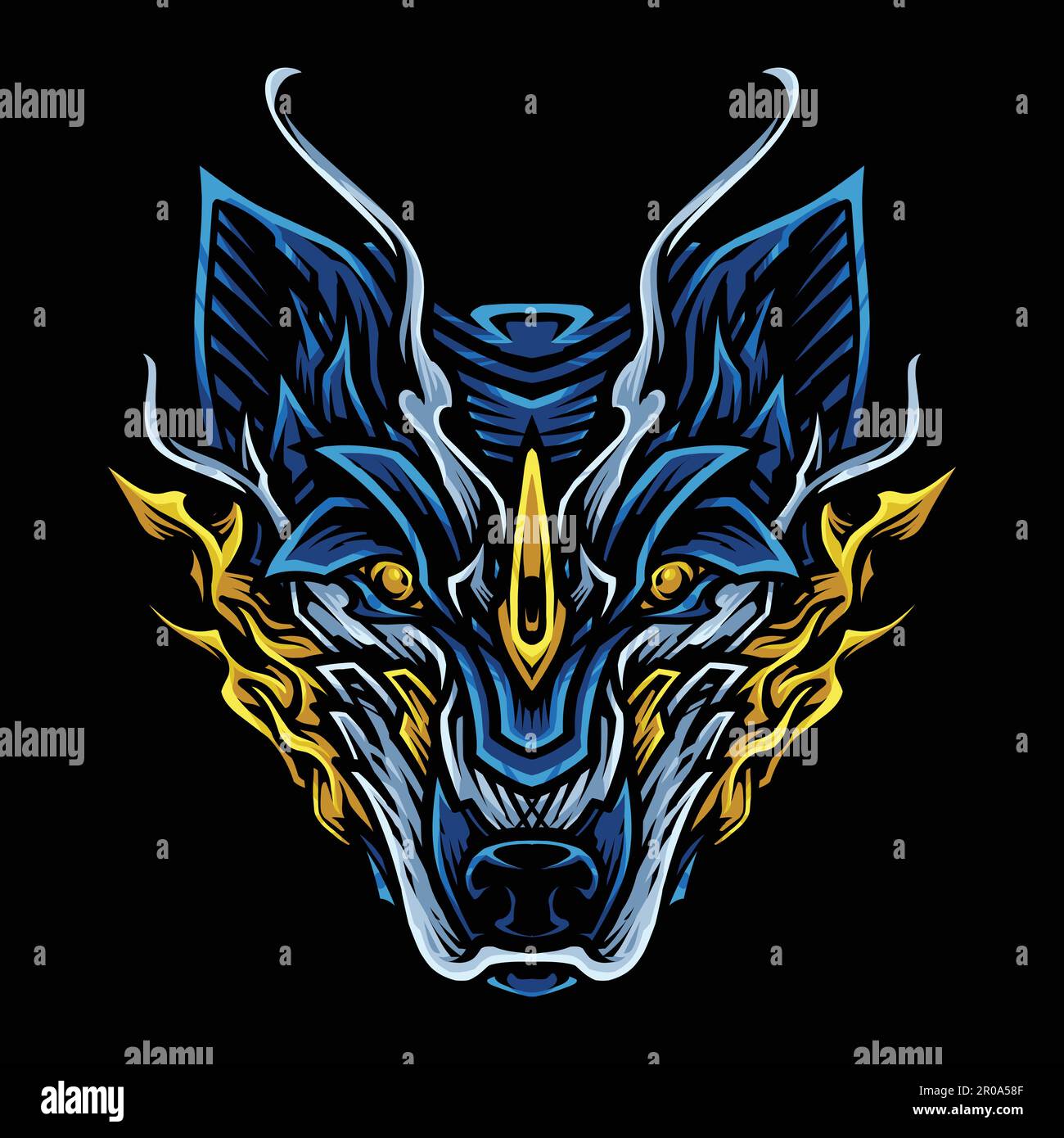 Wolf illustration vector logo Stock Vector