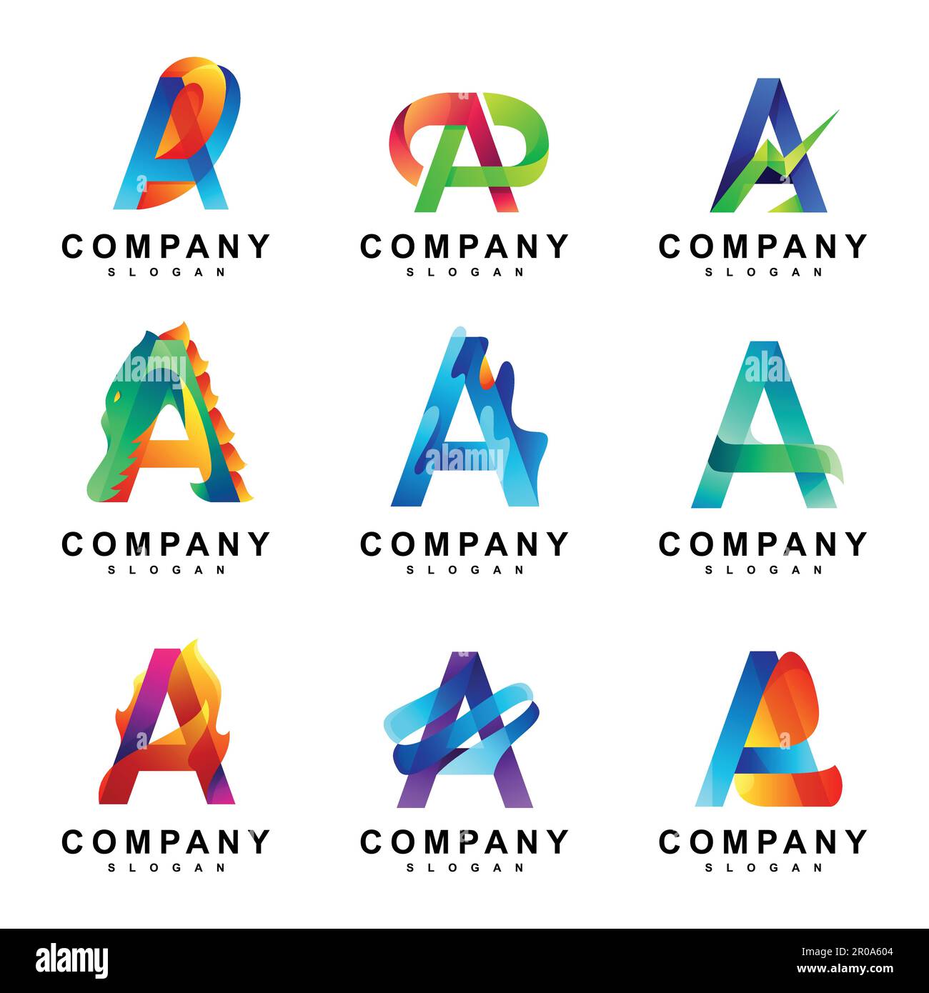 colorful letter a set logo Stock Vector Image & Art Alamy