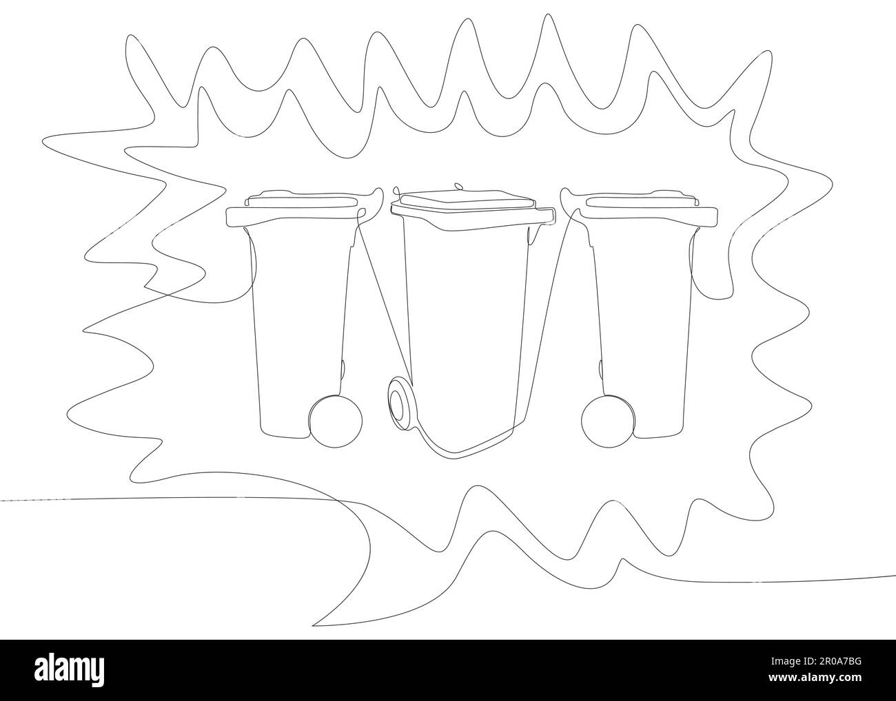 Simple vector outline hand draw sketch of closed empty clean and tidy trash  bin, at white. Vector outline hand draw sketch of | CanStock