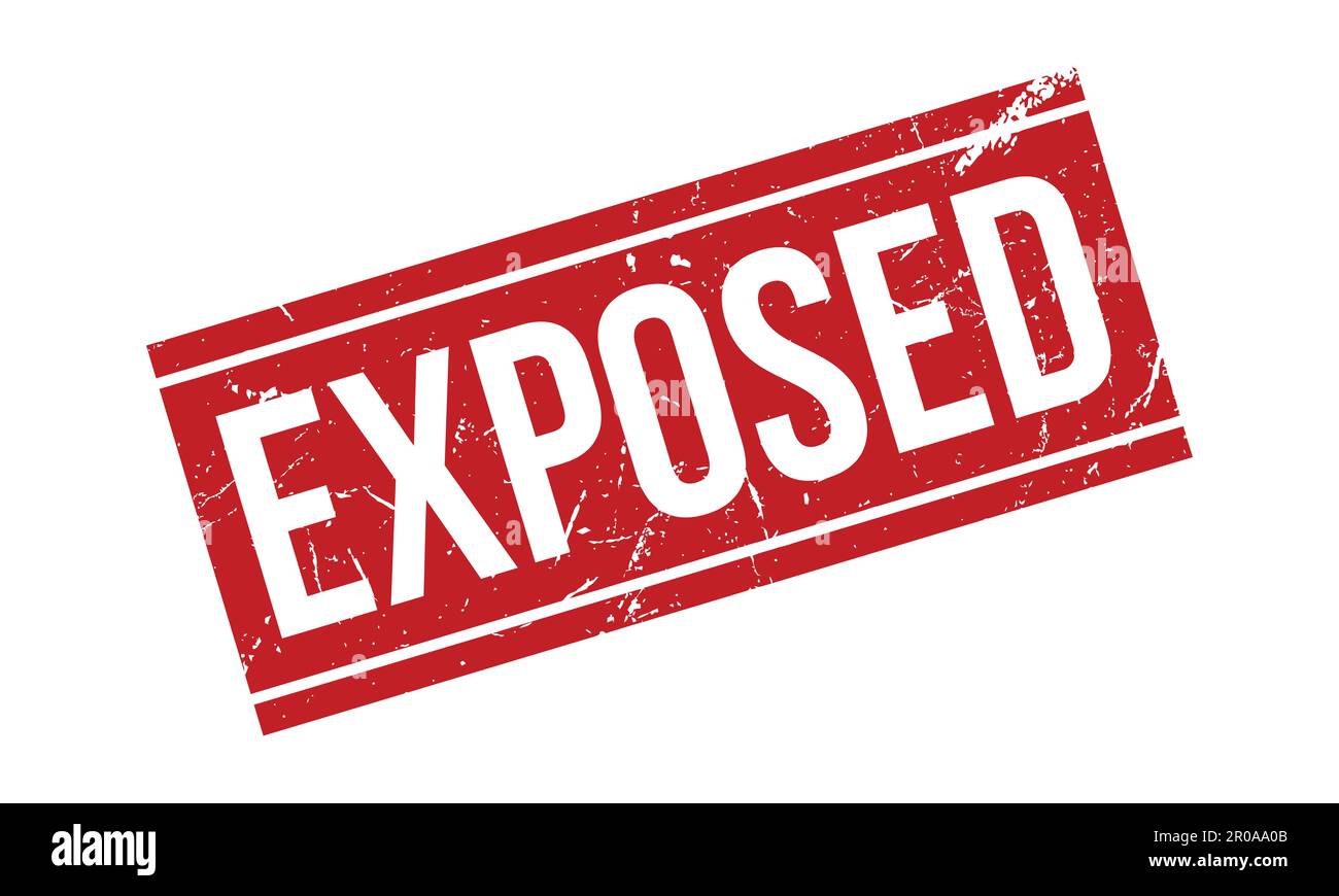 Exposed Rubber Stamp. Red Exposed Rubber Grunge Stamp Seal Vector
