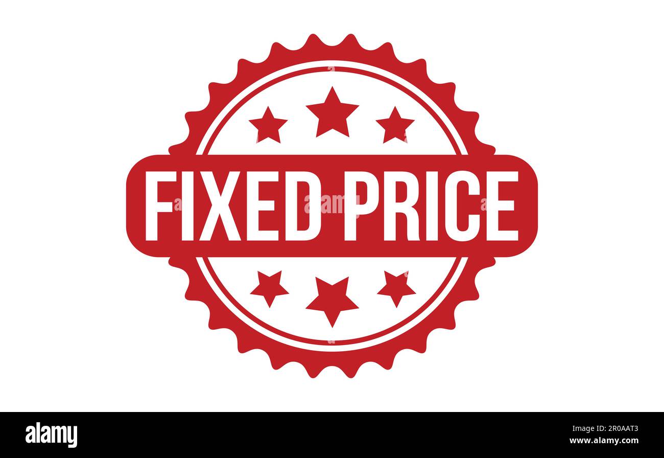 Fixed price Rubber Stamp. Red Fixed price Rubber Grunge Stamp Seal Vector Illustration - Vector Stock Vector