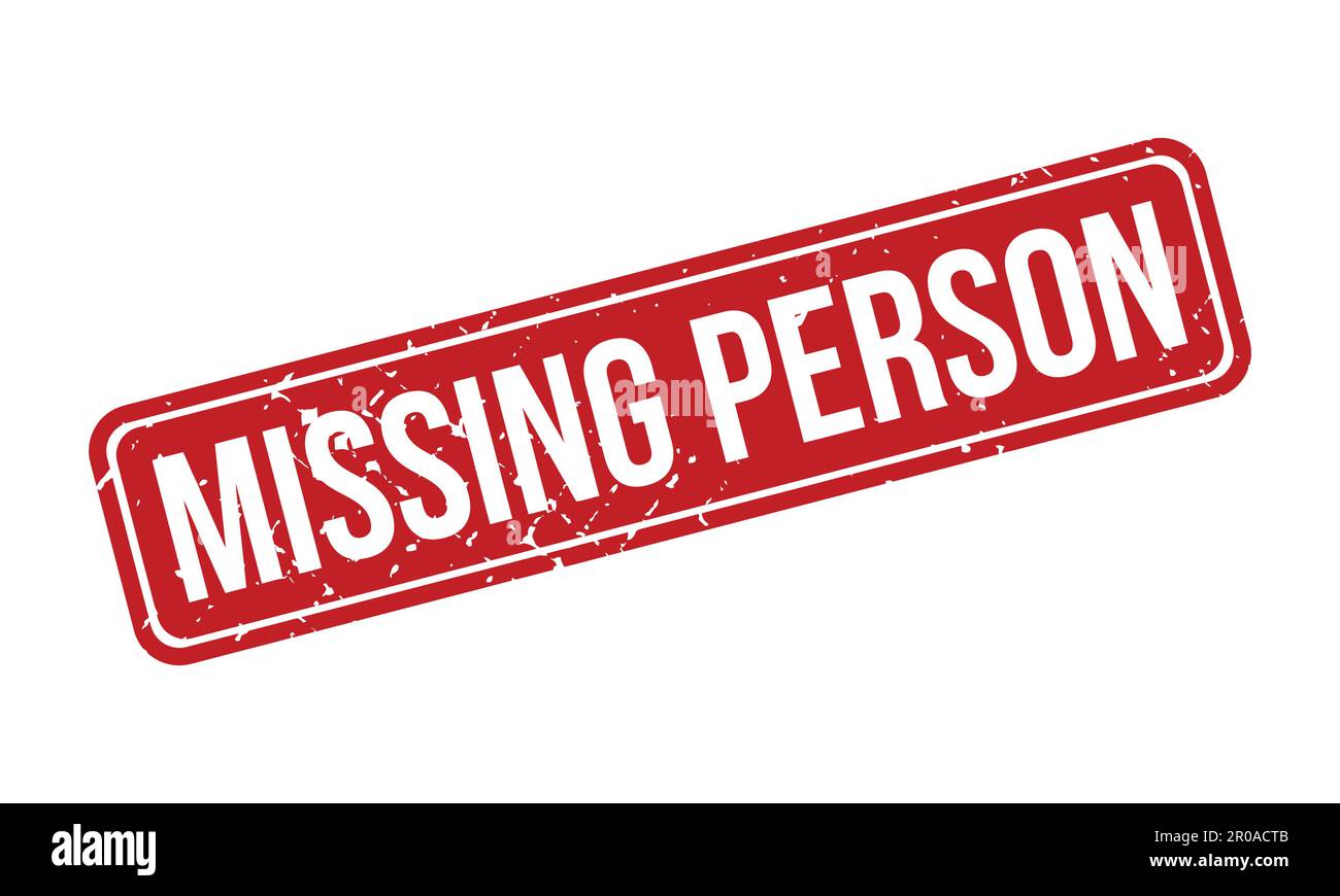 Missing Person Rubber Stamp. Red Missing Person Rubber Grunge Stamp