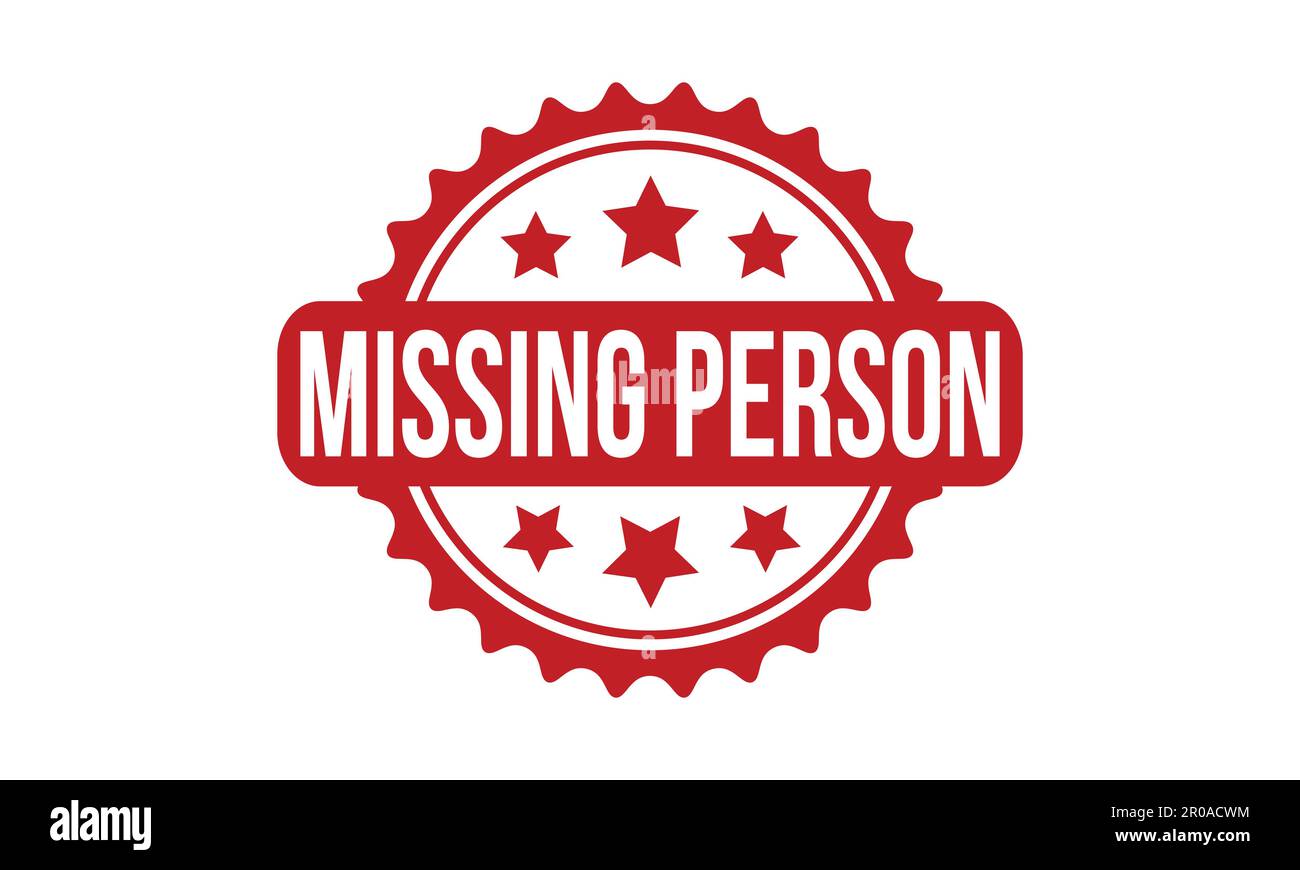 Missing Person Rubber Stamp. Red Missing Person Rubber Grunge Stamp