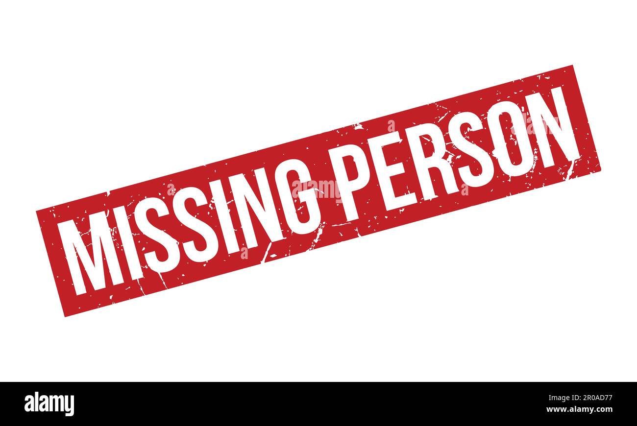Missing Person Rubber Stamp. Red Missing Person Rubber Grunge Stamp