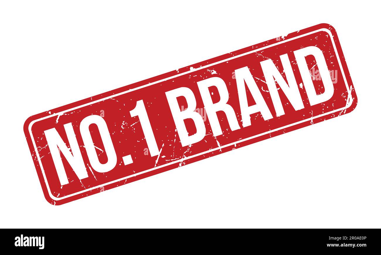 No.1 Brand Rubber Stamp. Red No.1 Brand Rubber Grunge Stamp Seal Vector