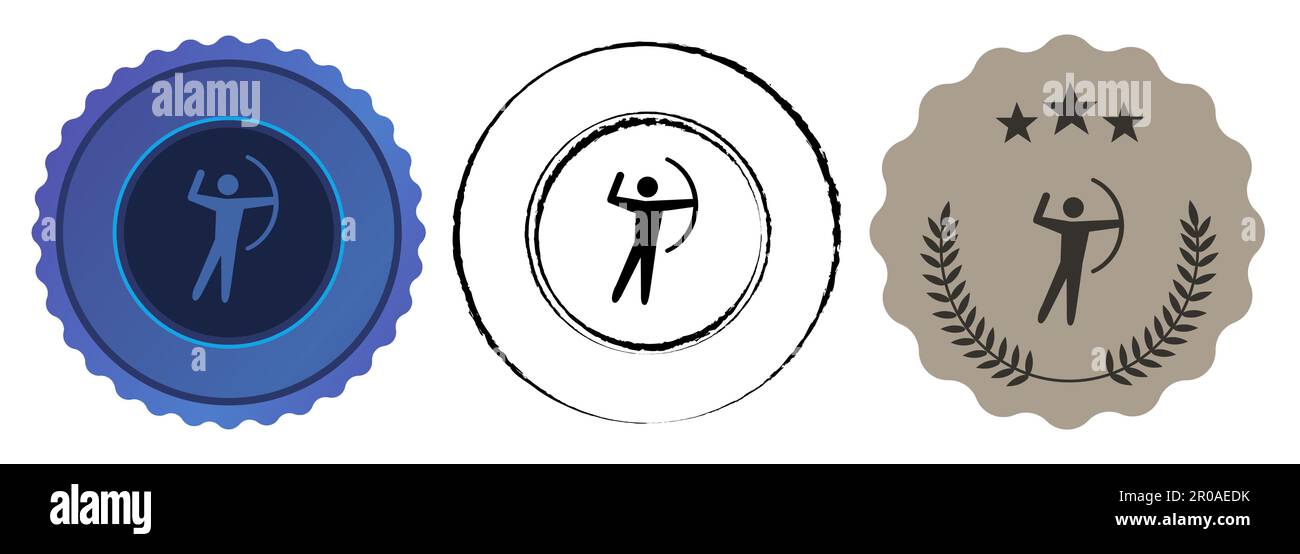 Archery sport arrow bow archer trophy gold medal silver bronze award