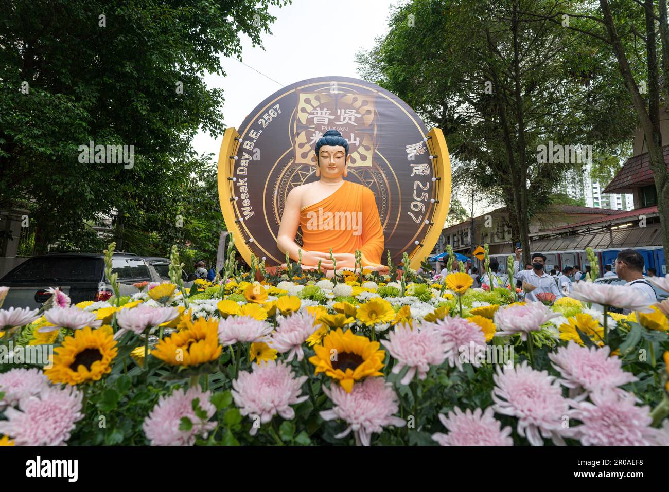 Kuala Lumpur, Malaysia, May 4th 2023 A parading float with Buddha and