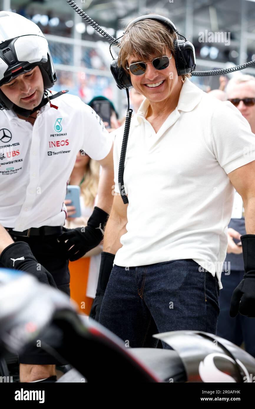 Tom Cruise with the Mercedes AMG F1 Team during the Formula 1 Crypto ...