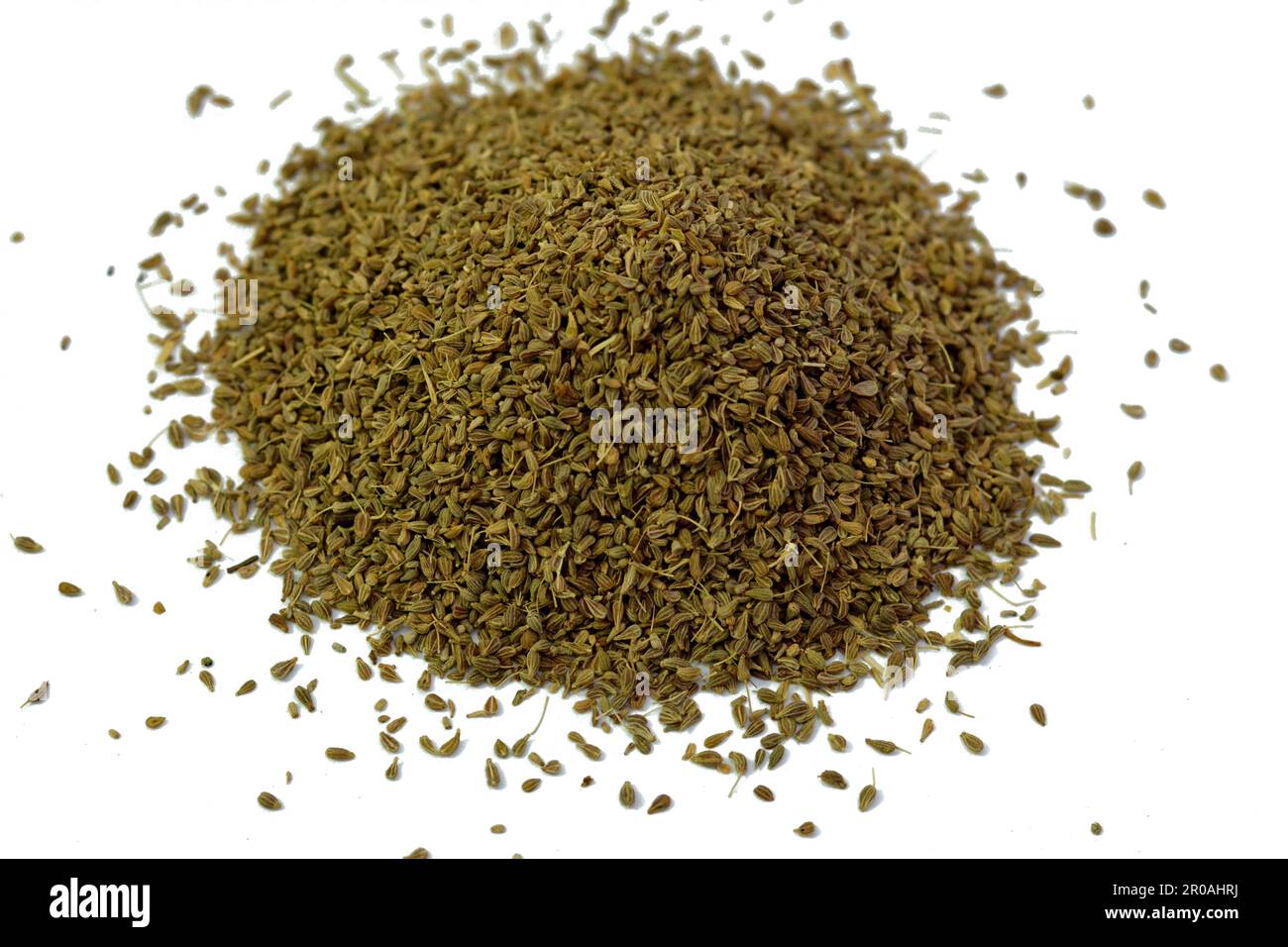 Anise, Pimpinella anisum also called aniseed or anix, a flowering plant in the family Apiaceae, widely cultivated and used to flavor food, candy, and Stock Photo