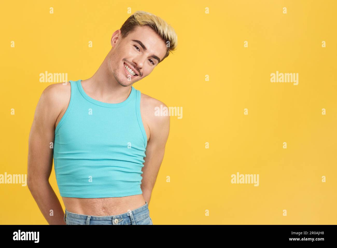 Caucasian handsome gay man smiling at camera Stock Photo - Alamy