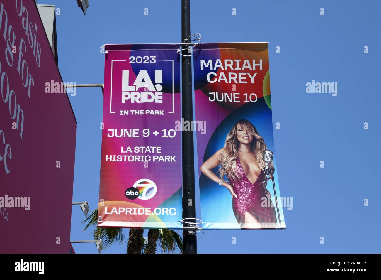 Los Angeles, California, USA 7th May 2023 Mariah Carey LA Pride Banner