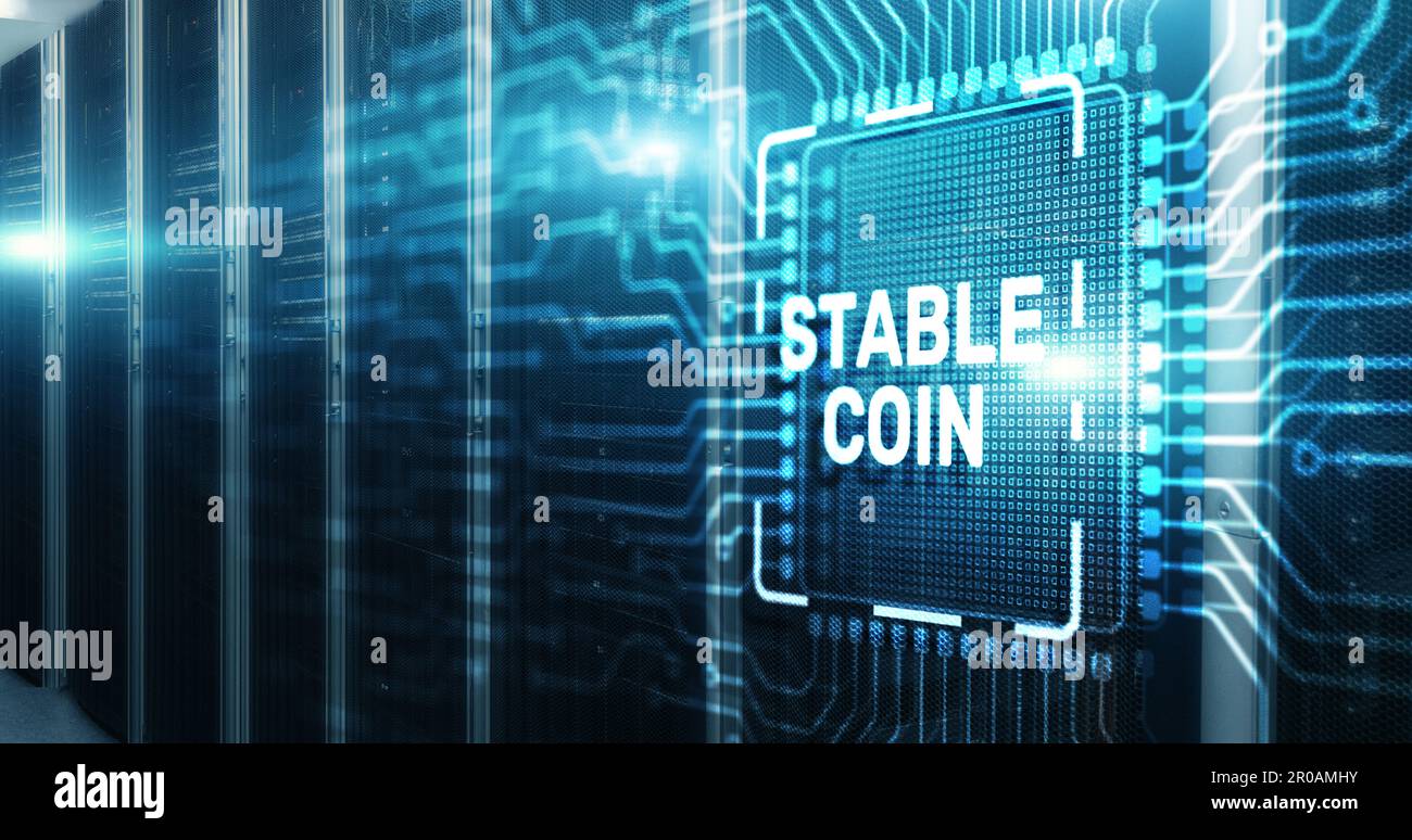 Stable Coin. Stablecoins Cryptocurrencies Stable Market Price Value Coin  Currency.CPU Chip background Stock Photo - Alamy