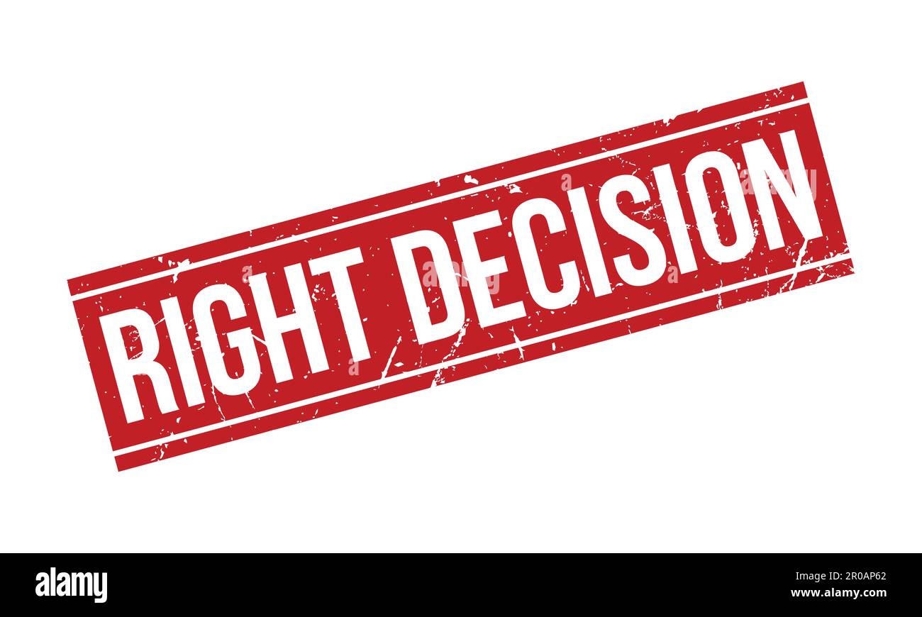 Right Decision Rubber Stamp. Red Right Decision Rubber Grunge Stamp