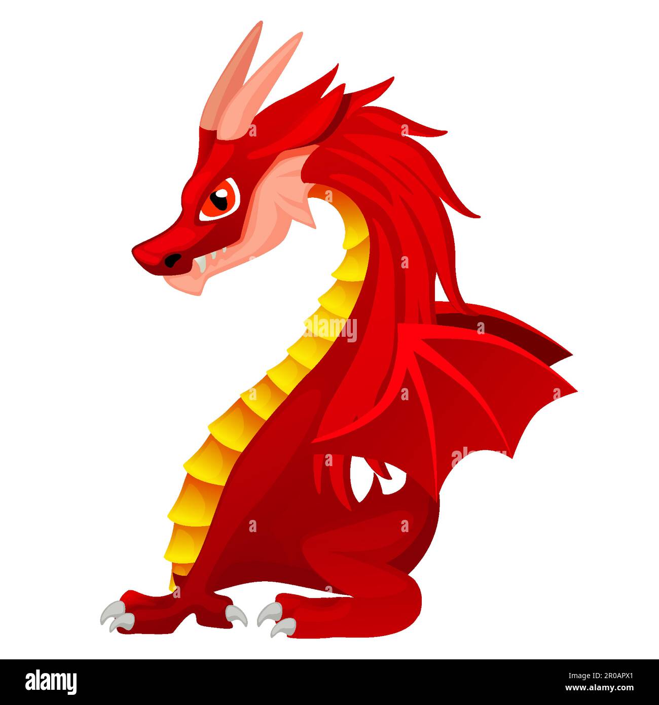Cute red dragon on the white background Stock Vector Image & Art - Alamy