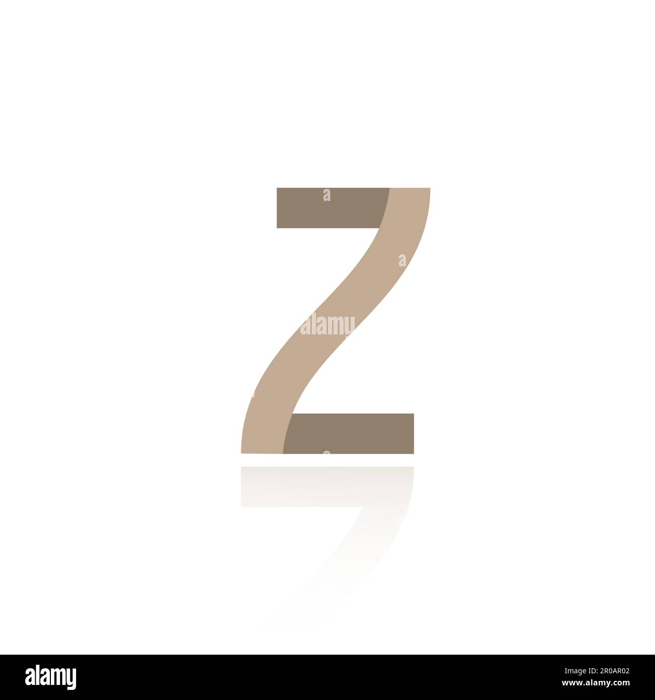 Alphabet Letter Z Logo Design With Glossy Reflection Vector Icon Illustration. Elegant Minimal Letter Symbol. Stock Vector