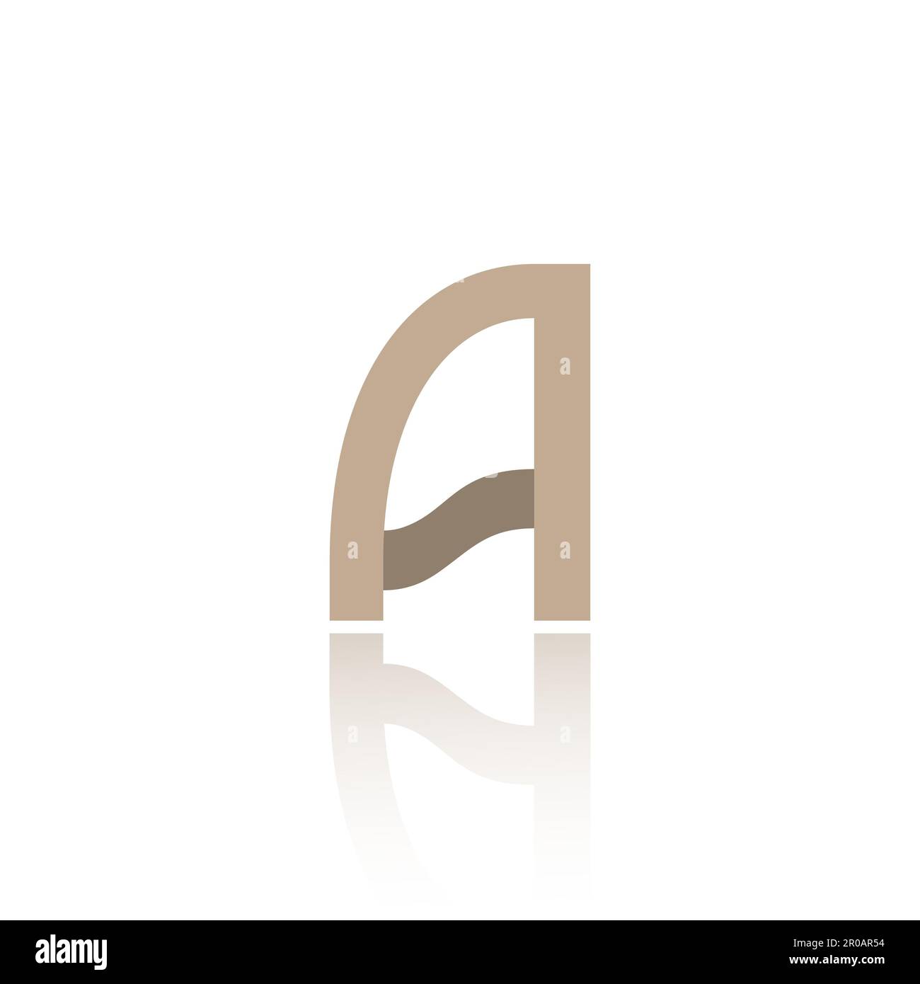 Alphabet Letter A Logo Design With Glossy Reflection Vector Icon Illustration. Elegant Minimal Letter Symbol. Stock Vector