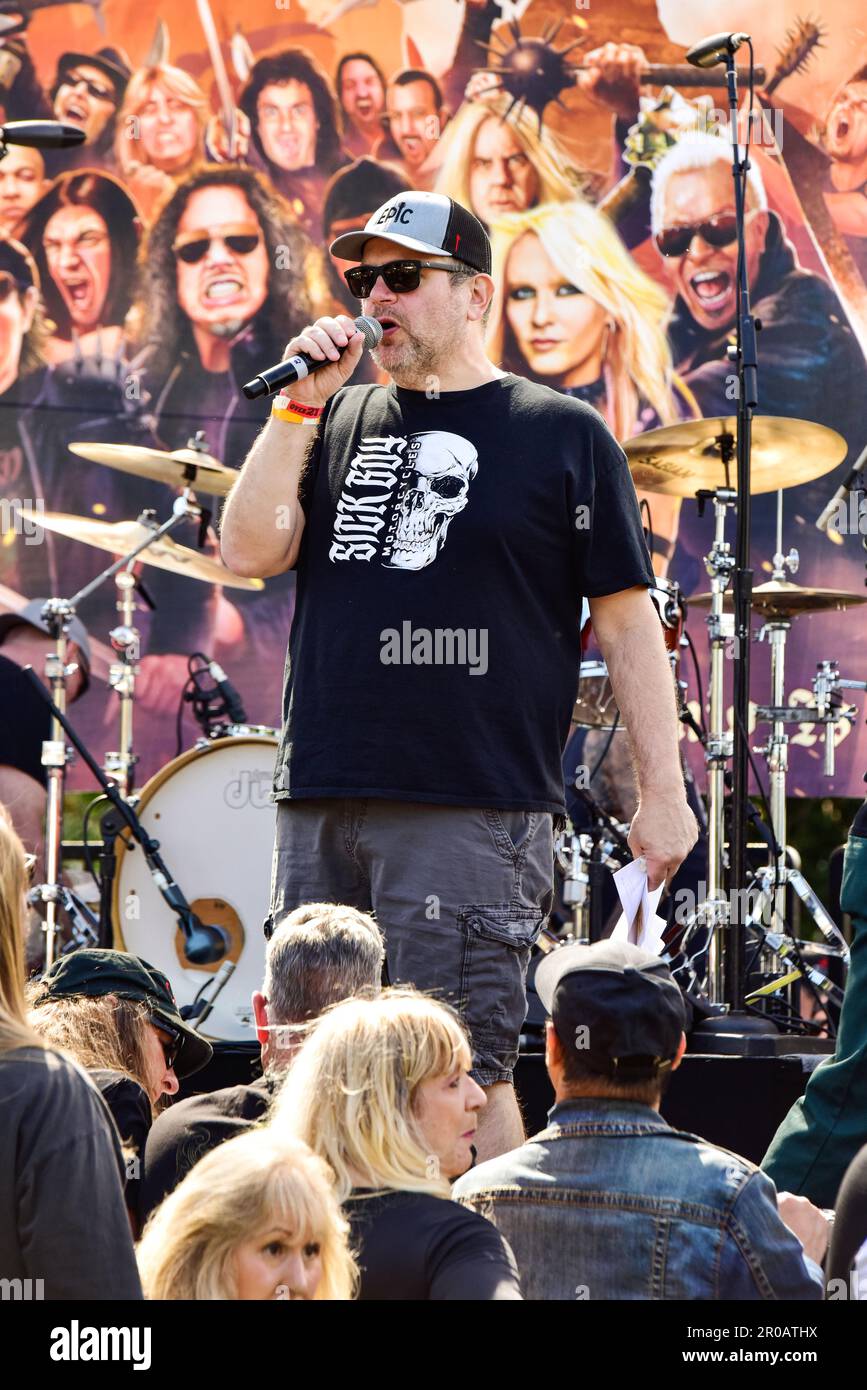 Los Encino State Historic Park, Encino, California, May 7, 2023 -  Eddie Trunk hosting the 2023 Rock for Ronnie, Ronnie James Dio Cancer Fund Charity Event. Photo Credit: Ken Howard/Alamy Stock Photo