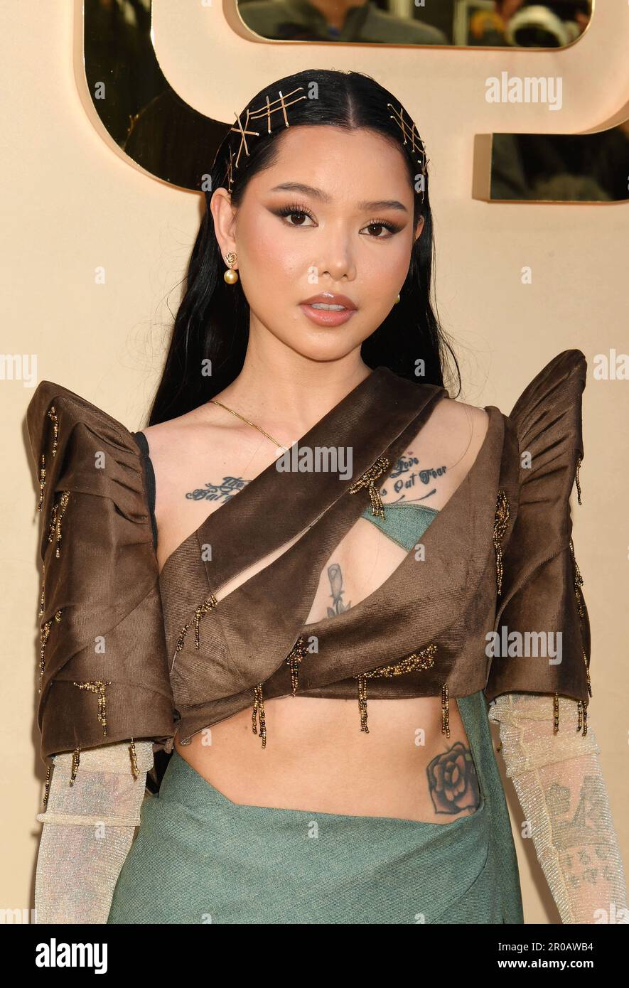 LOS ANGELES, CALIFORNIA MAY 06 Bella Poarch attends Gold House's 2nd