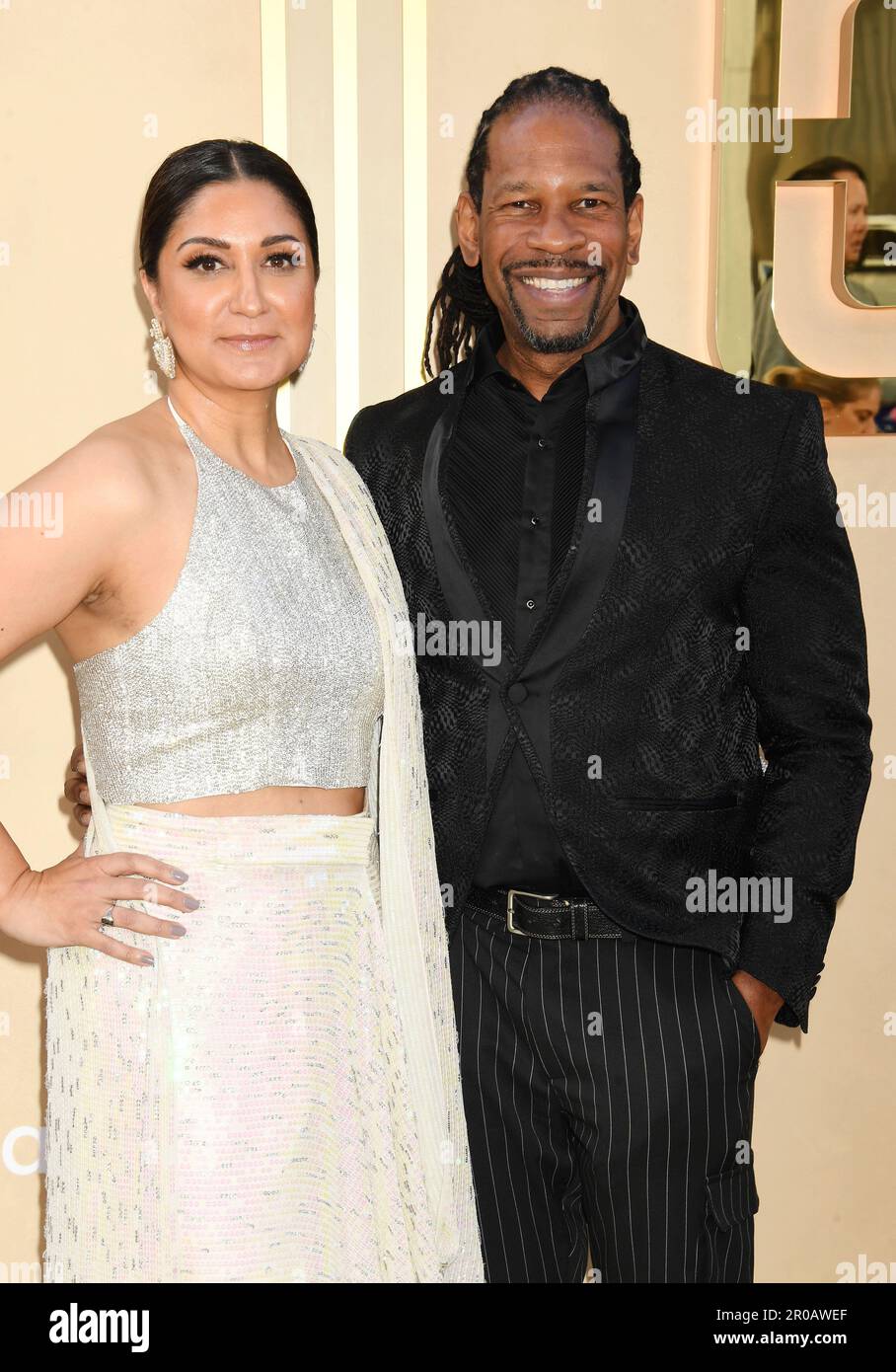 LOS ANGELES, CALIFORNIA - MAY 06: (L-R) Amna Nawaz and Lz Granderson attend Gold House's 2nd annual Gold Gala at The Music Center on May 06, 2023 in L Stock Photo