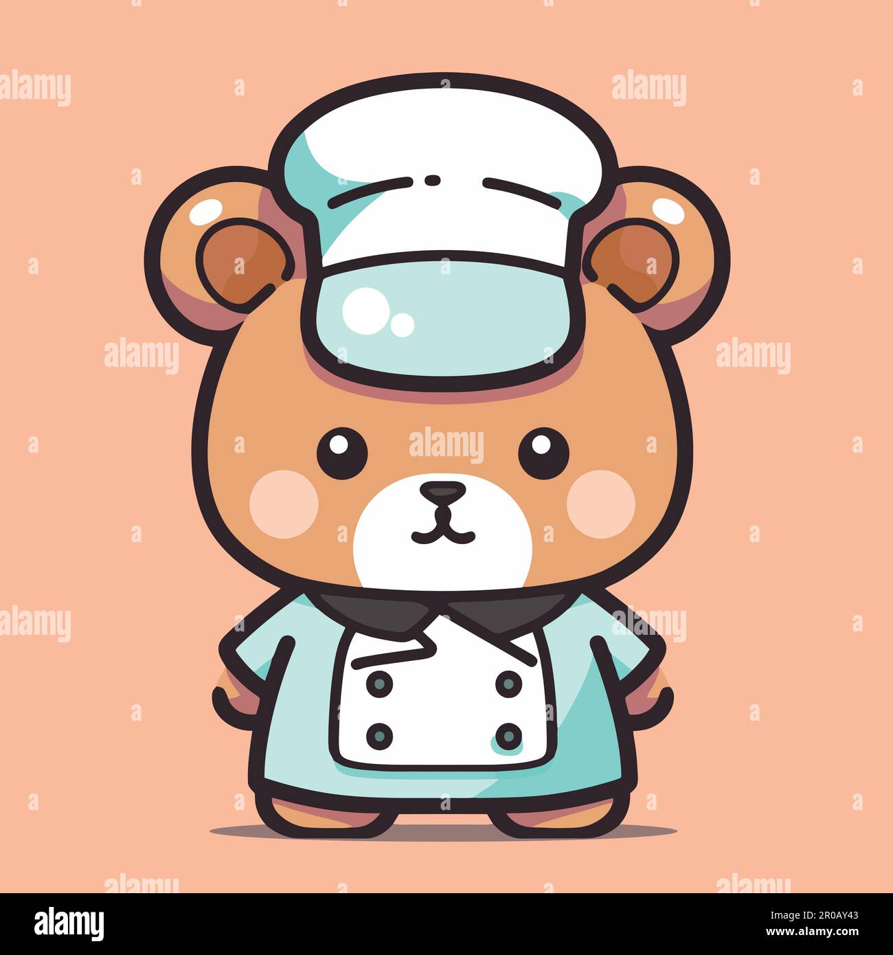 A cartoon bear wearing a hat and a coat. Stock Vector
