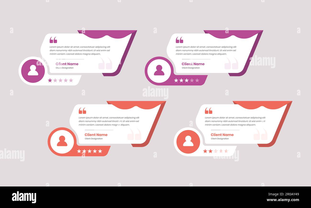 Modern professional customer feedback or client review web infographic ...