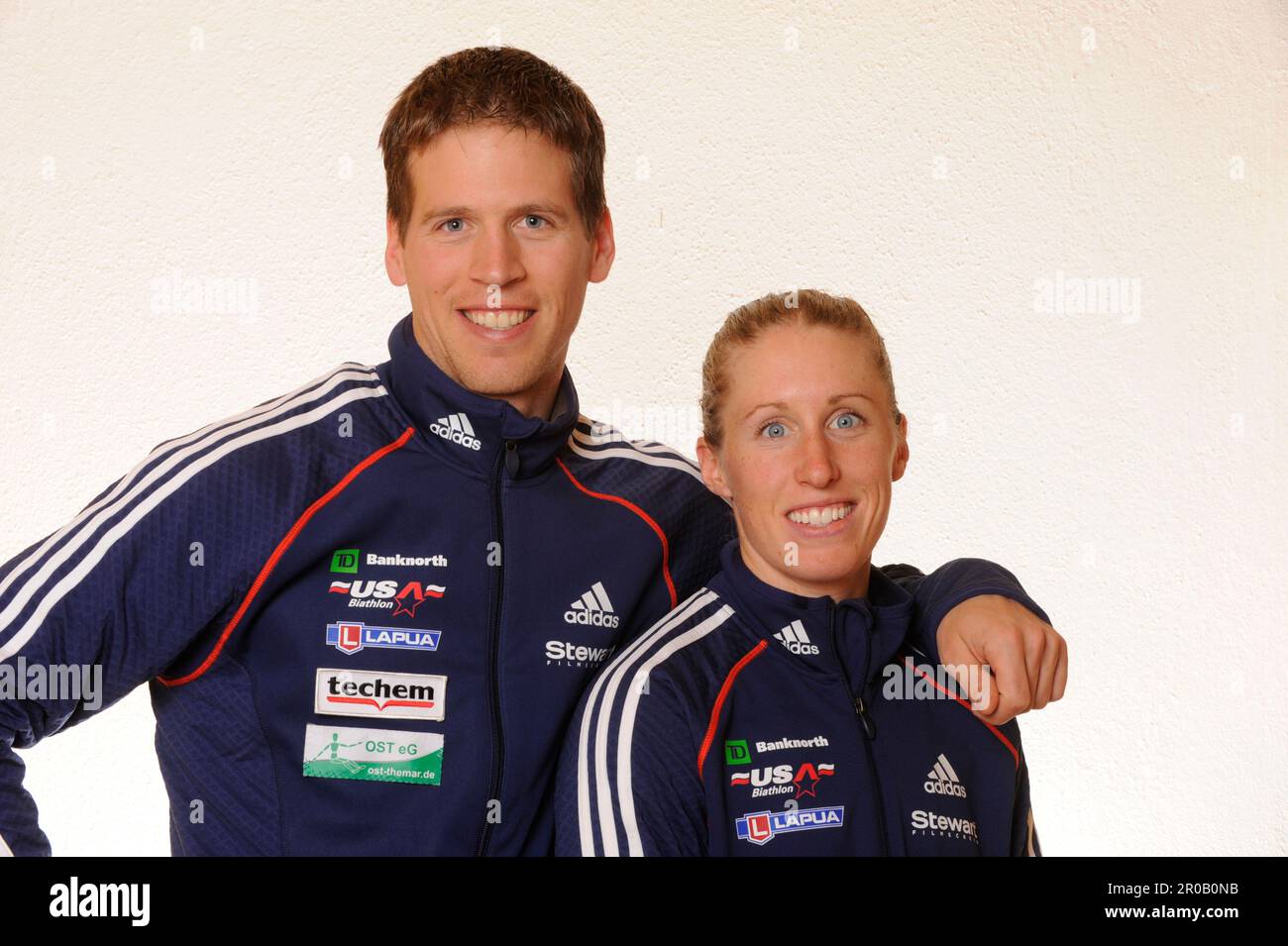 Jay Hakkinnen und Lanny Barnes USA. Porträt, Teamfoto Biathlon ...
