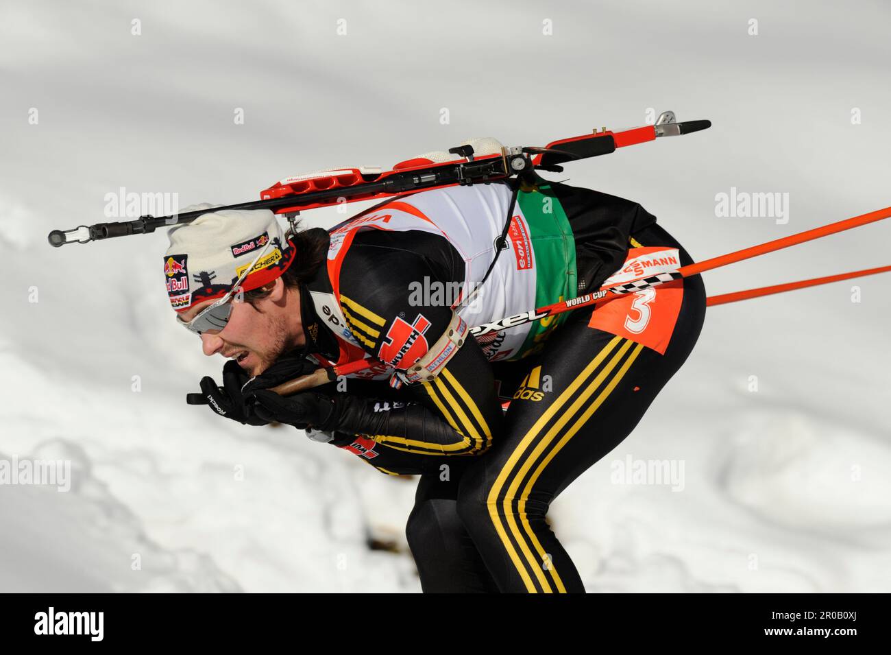 Michael ROESCH, Aktion.Biathlon Welt Cup in Hochfilzen 14.12.2008, 4x7 ...