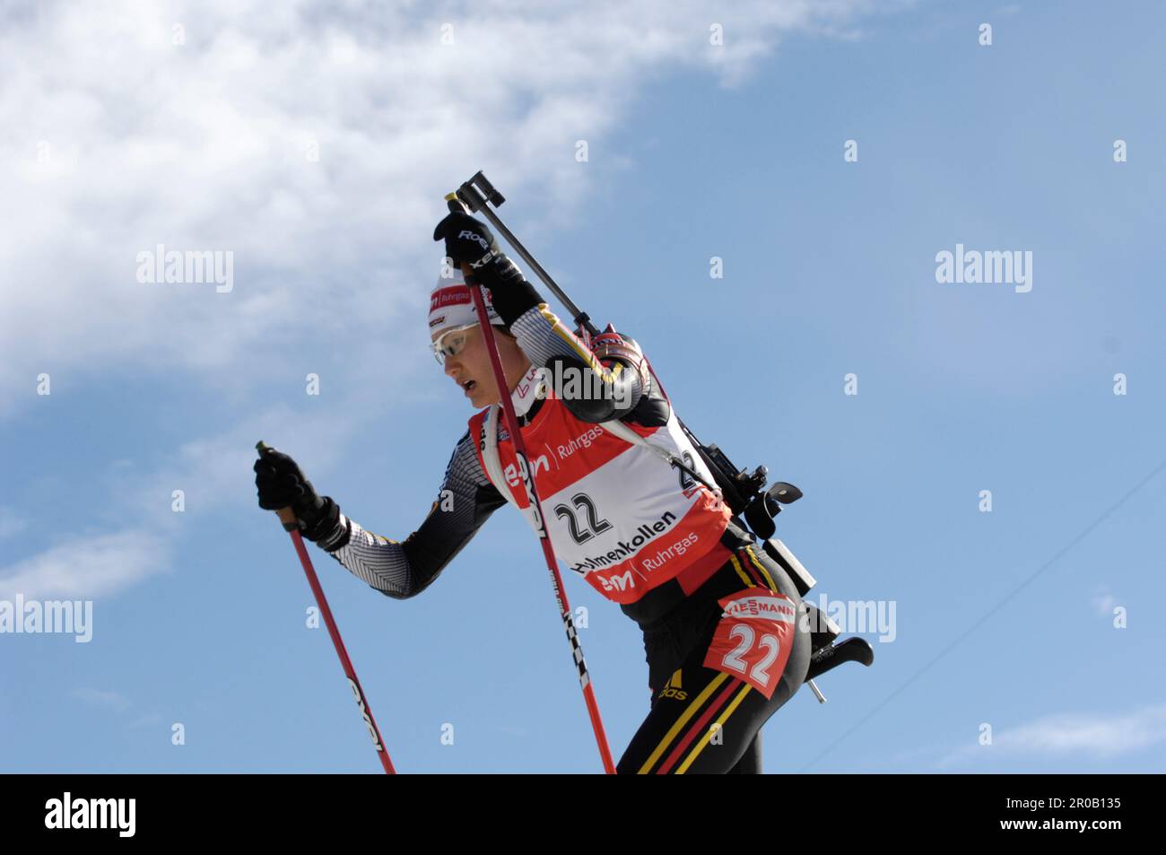 Simone DENKINGER, Aktion.Biathlon 10km Verfolgung der Frauen am 15.3.2008 Stock Photo