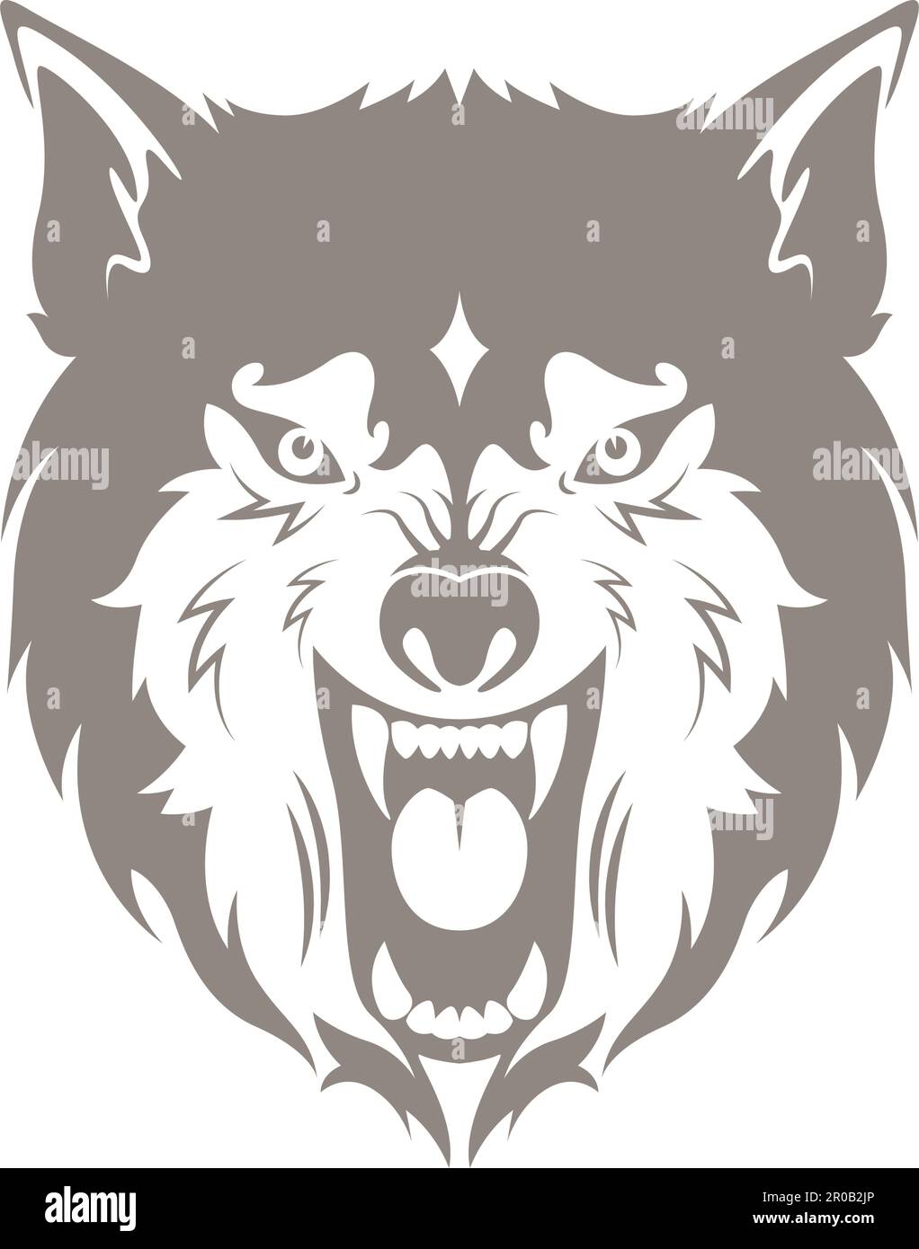 Wolf icon logo design illustration Stock Vector