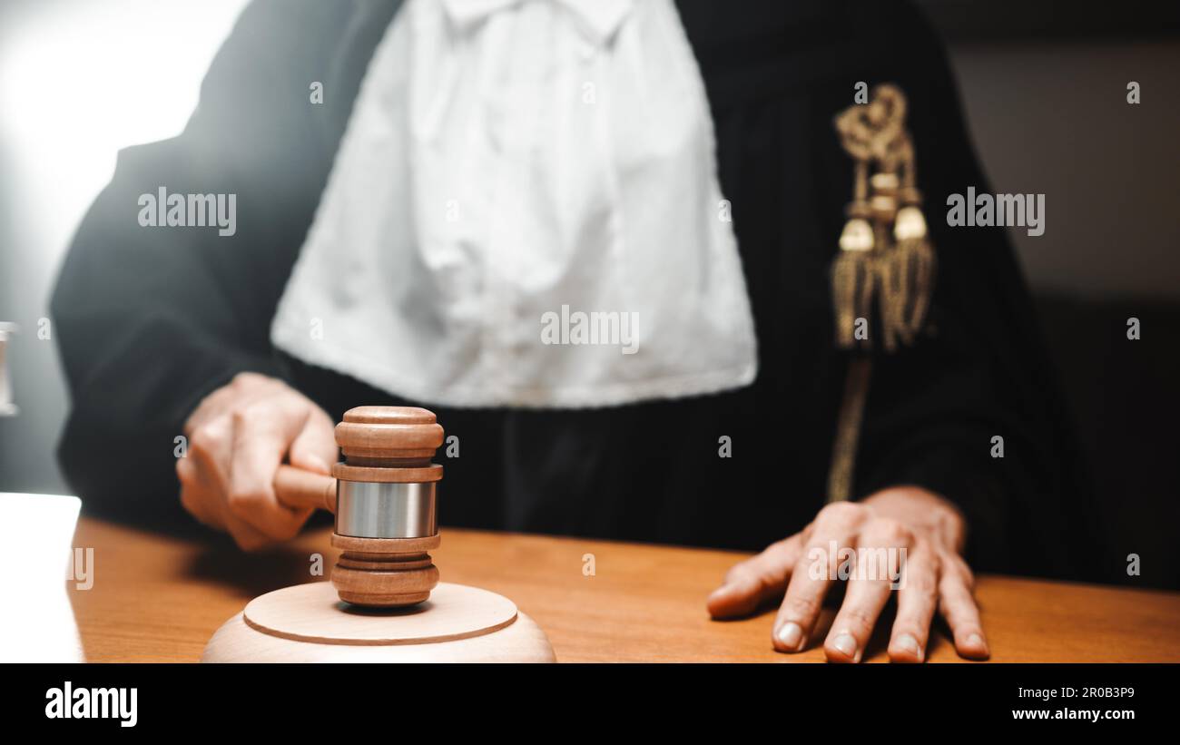 Judge Wearing Court Dress in a courtroom Stock Photo - Alamy