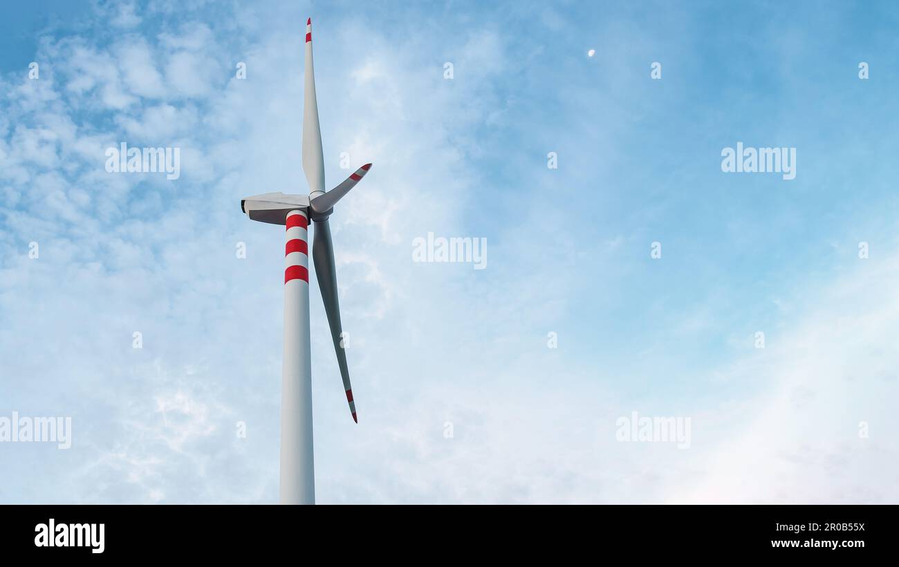Wind Turbine Under Blue Sky Stock Photo - Alamy