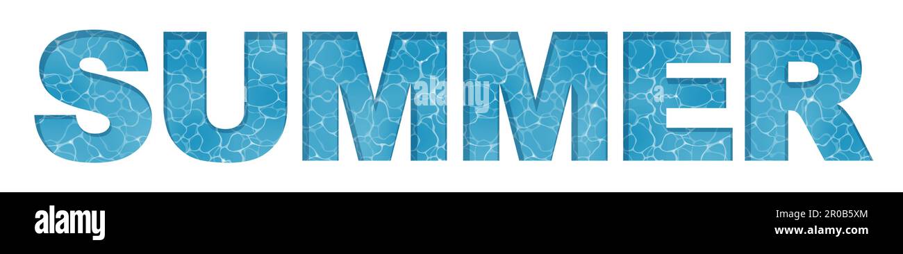 Vector Summer Logo With Rippled Water Pattern Isolated On A White Background. Stock Vector