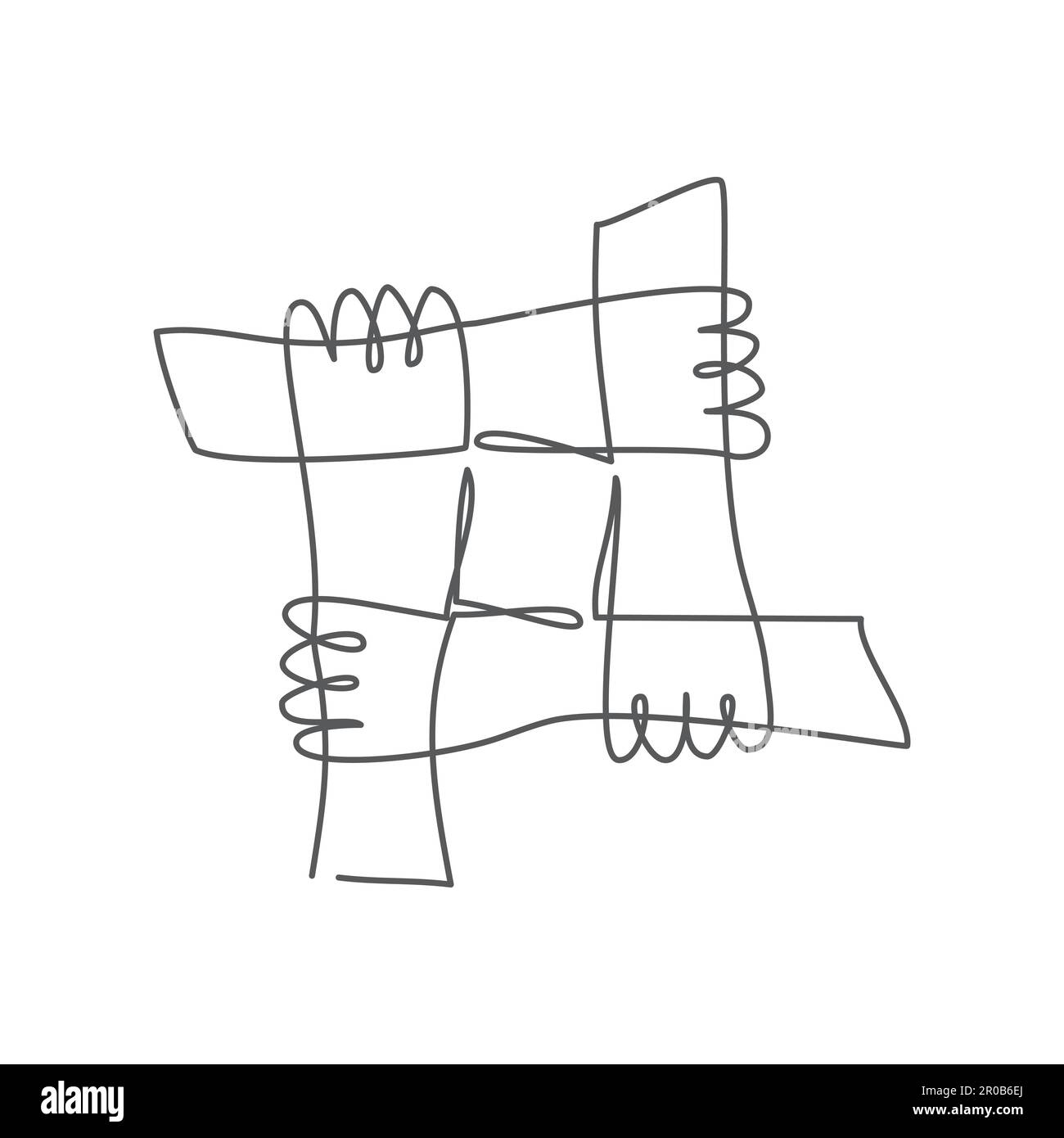 Teamwork One line drawing on white background Stock Vector Image & Art ...