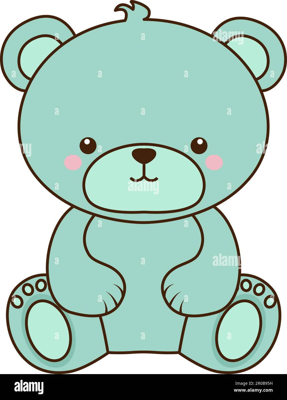 Vector Teddy bear sitting in an empty room icon. Vector bear alone in