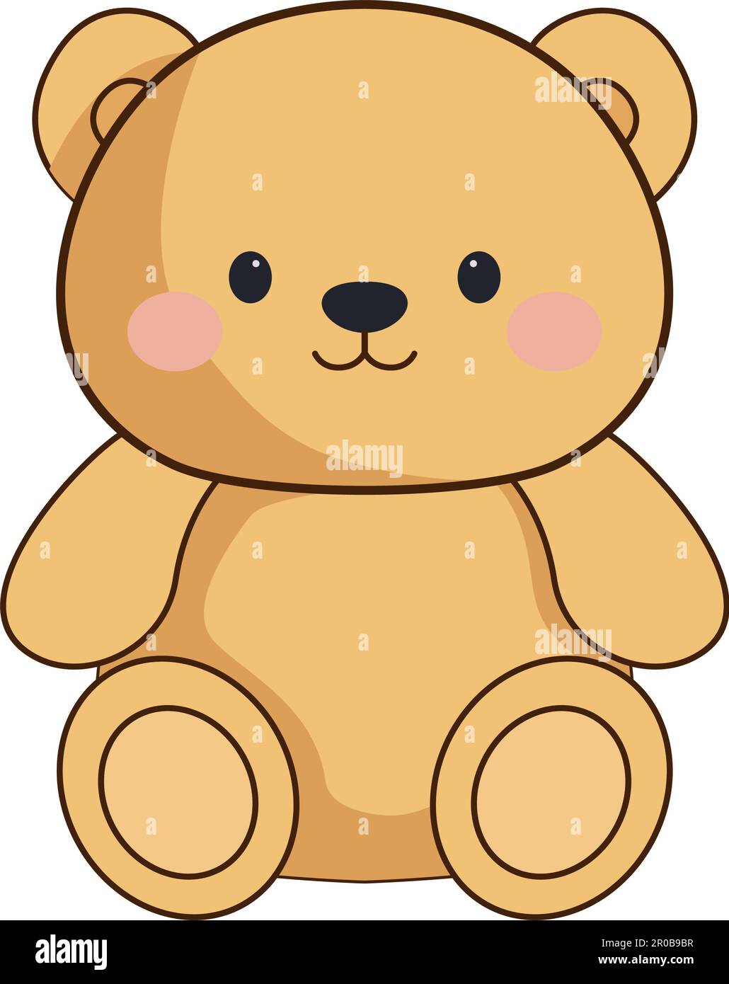Vector classic teddy bear icon. Vector brown little toy bear icon Stock