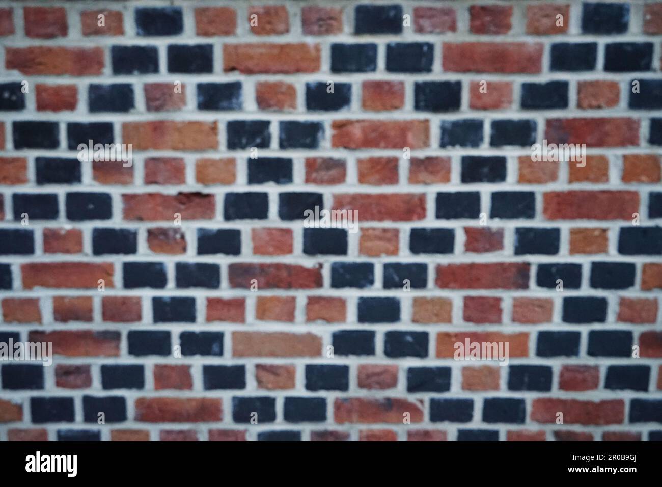 Close up texture and detail of old grunge red brick wall background ...