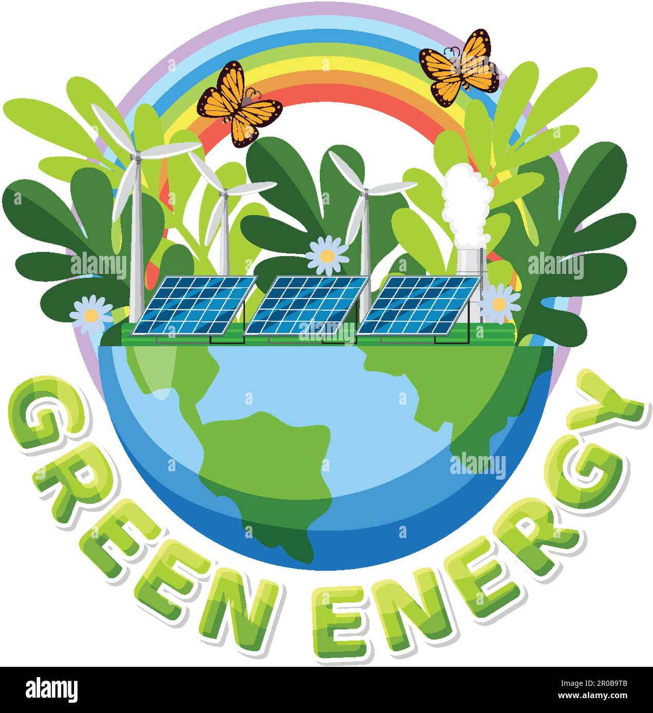 Alternative green energy vector concept illustration Stock Vector Image ...