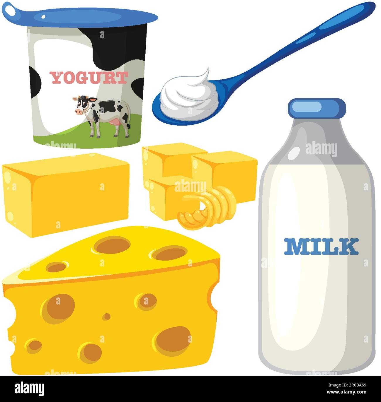 Set of dairy product illustration Stock Vector Image & Art - Alamy