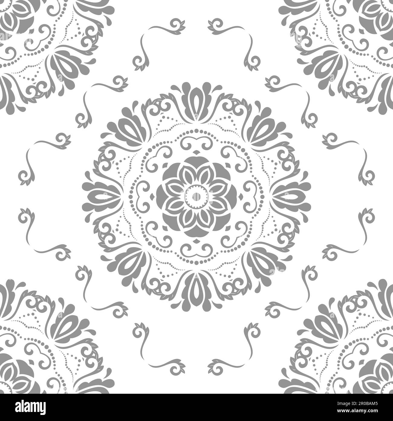 Orient classic silver pattern. Seamless abstract background with ...