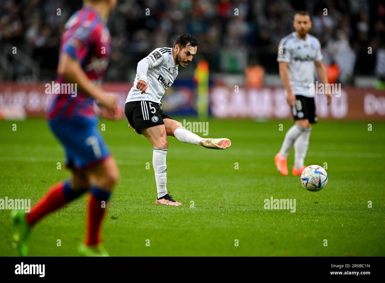 WARSAW, POLAND - APRIL 1, 2023: T-Mobile Ekstraklasa Legia Warszawa - Rakow Czestochowa o/p: Yuri Ribeiro (Legia) Stock Photo