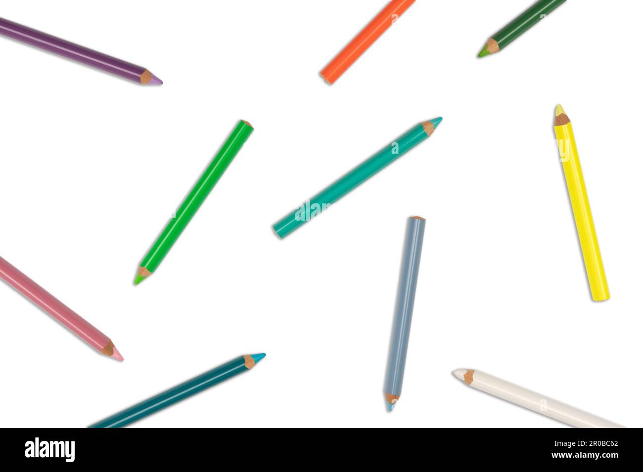 Colored pencils isolated on white background Stock Photo - Alamy